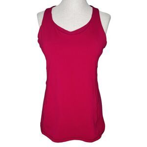 Lululemon Stash N Run Tank sz 10 * Ruby Red High Neck Running Tank Top Gym Run